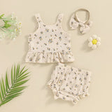 Baby Girl Summer Floral Clothes Set