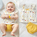 Summer Cotton Flower Baby Clothes Sets