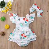 Newborn Baby Girls Mermaid Rompers + Headband