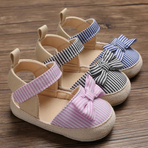 Baby Girl Soft Striped Summer Shoes 0-18M