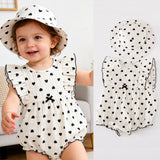 Newborn Baby Girl White Rompers + Hat