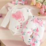 Baby outfit set with floral butterfly design.