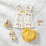 Summer Cotton Flower Baby Clothes Sets