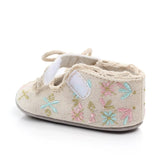 Flower Embroidery Baby Girl Shoes 0-18M