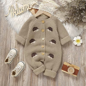 Baby Knitted Winter Hedgehog Jumpsuits