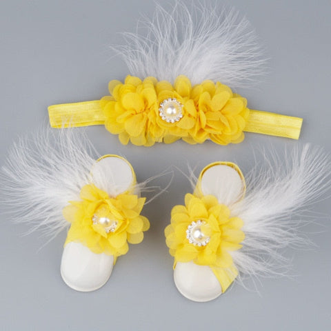Baby Accessories - Baby Girl Headband Foot Accessories Set