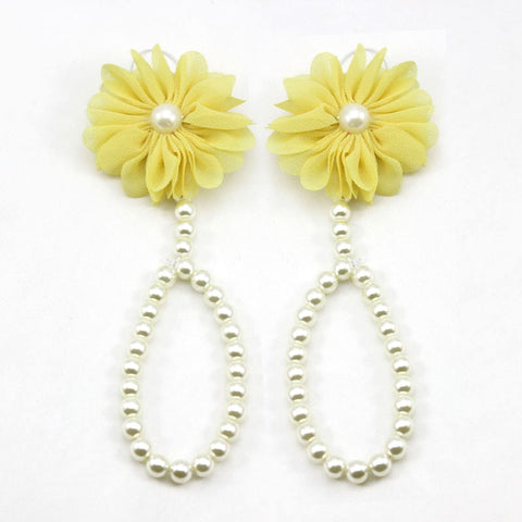 Baby Accessories - Newborn Baby Girls Flower Pearl Foot Accessories