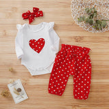 Newborn Baby Girls Red Polka Dot Clothes Set