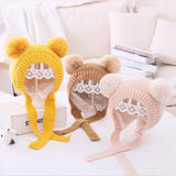 Winter Knitted Double Pompom Infant Baby Hats