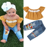 2pcs Sunflowers Baby Girl Clothes Set