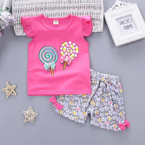 Baby Clothes - Baby Girls Lollipop Summer Clothing Set