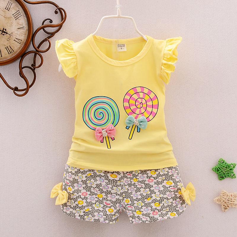 Baby Clothes - Baby Girls Lollipop Summer Clothing Set
