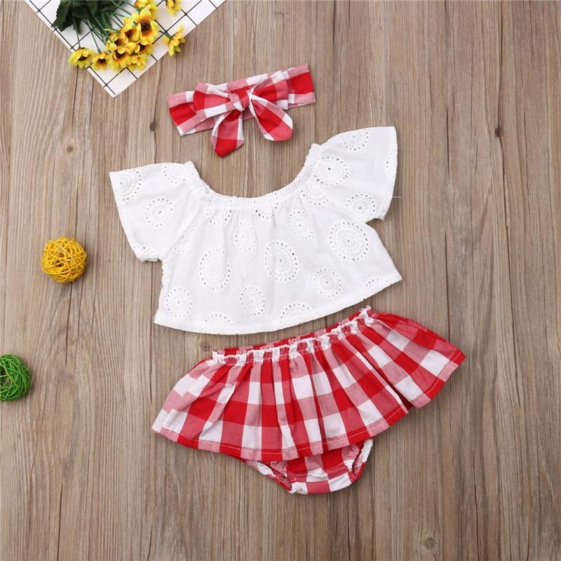 Baby Girls Plaid Clothes Sets