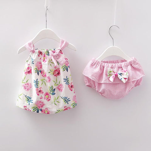 Baby Girls Sleeveless Dress & Briefs