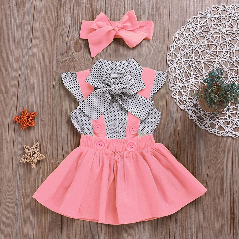 Baby Clothes - Cute Polka Dot Girls Clothes Set