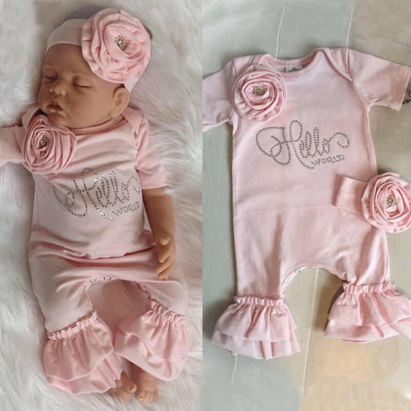 Baby Clothes - Newborn Baby Girl Flower Clothes Set