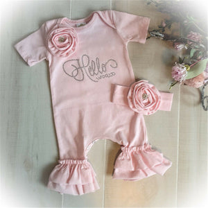 Baby Clothes - Newborn Baby Girl Flower Clothes Set