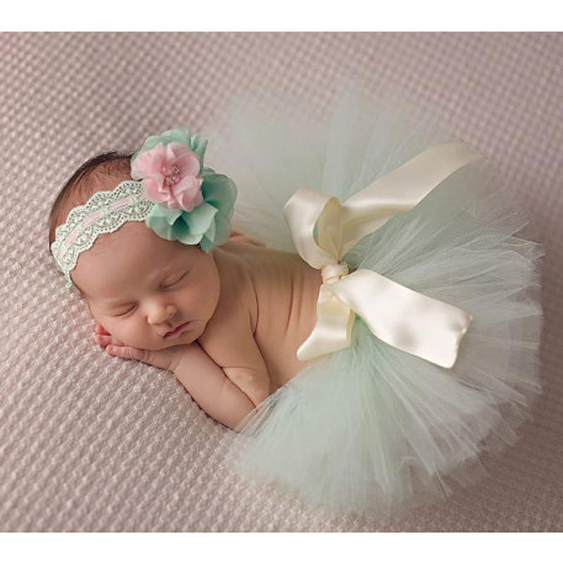 Baby Clothes - Newborn Baby Tutu Skirt Costume With Headband