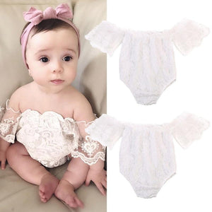 Off Shoulder Toddler Baby Girl Lace Romper