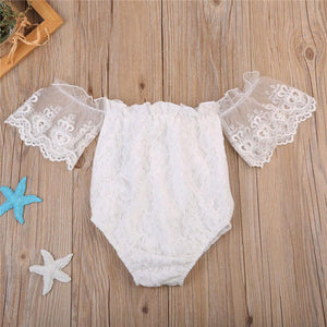 Off Shoulder Toddler Baby Girl Lace Romper