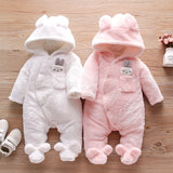 Rabbit Hooded Footed Baby Winter Jumpsuit