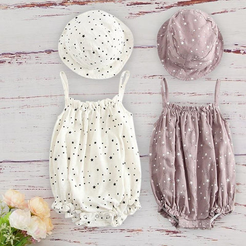Summer Baby Rompers & Hat