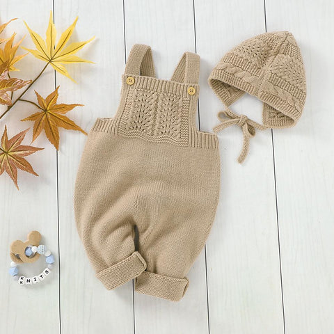 Baby Clothes - Warm Knitted Jumpsuits & Hats