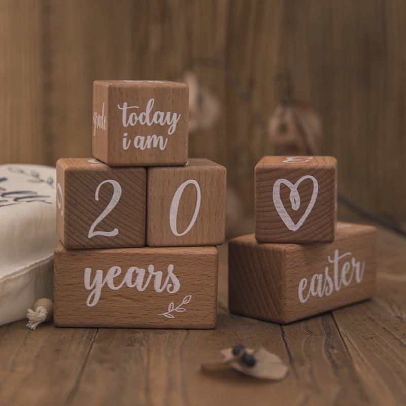 Baby Costume - Baby Photography Wooden Baby Milestone Cards