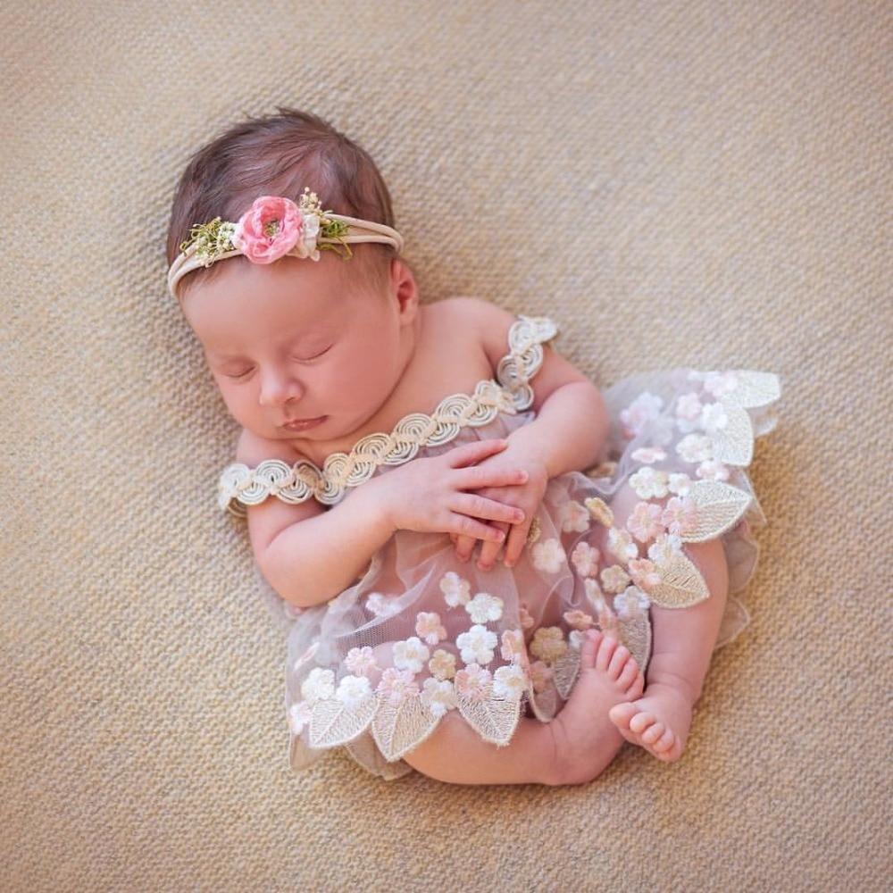 Baby Costume - Newborn Photography Embroidery Lace Dress