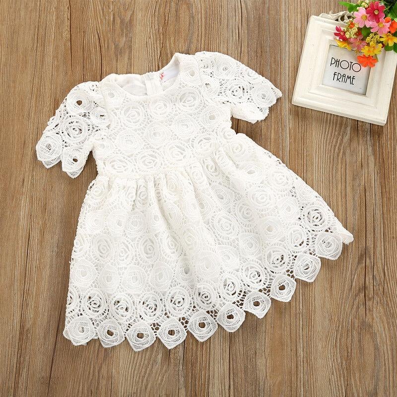 Baby Girl Dress - White Cute Baby Girls Lace Dress