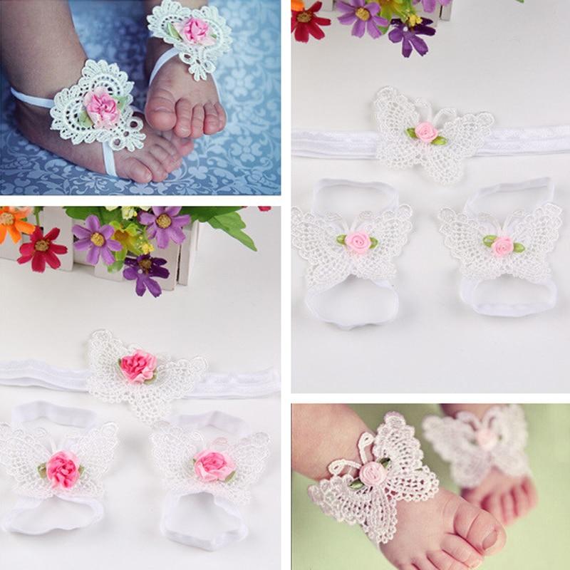 Baby Girl Flower Headband & Foot Accessories Set