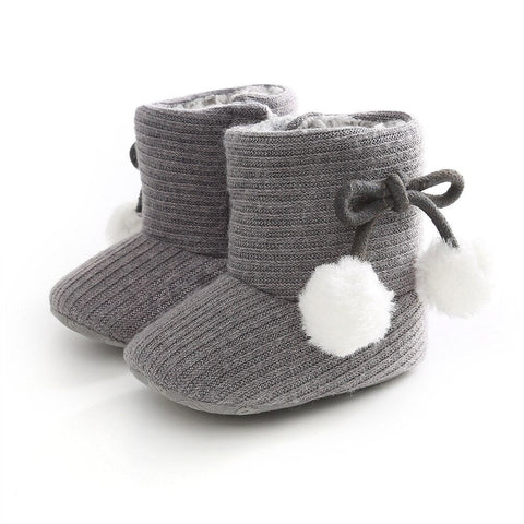 Baby Shoes - Autumn/Winter Pompom Baby Boots 0-18M