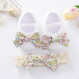 Baby Shoes - Baby Girls Soft Toddler Shoes Headband Set