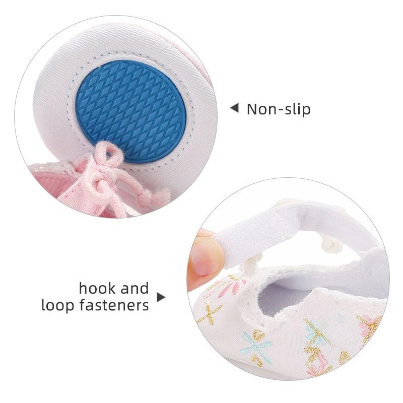 Baby Shoes - Flower Embroidery Baby Girl Shoes 0-18M