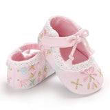 Baby Shoes - Flower Embroidery Baby Girl Shoes 0-18M