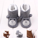 Baby Shoes - Gray/Brown Winter Boots 0-18M