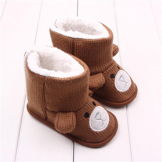 Baby Shoes - Gray/Brown Winter Boots 0-18M