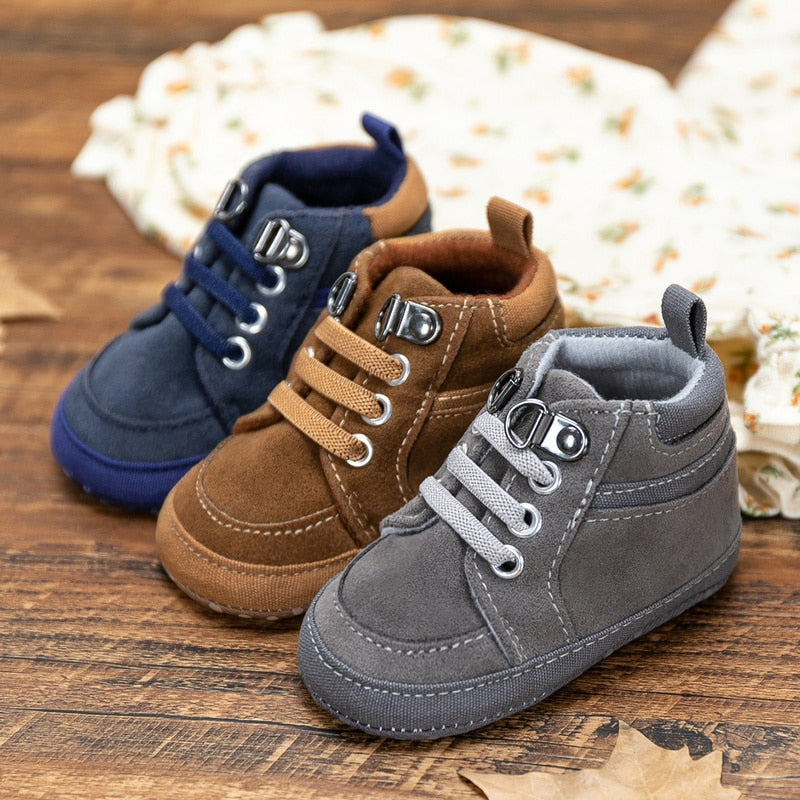Baby Shoes - High-top Leather Sneaker 0-18M