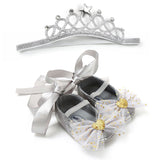 Princess Baby Girls Party Shoes & Crown Headband Set