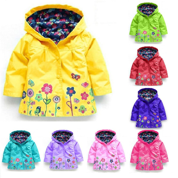 9 Color Options Hooded Jackets Raincoat 2 6 Years Old