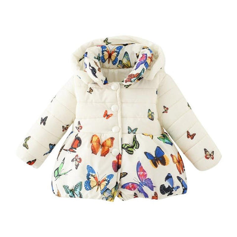 Coat - Butterfly Print Winter Jacket 6-24M