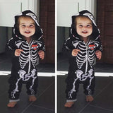 Costume - Halloween Skull Skeleton Baby Rompers Hooded 6-24M