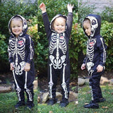 Costume - Halloween Skull Skeleton Baby Rompers Hooded 6-24M