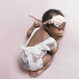 Lace Romper Newborn Photography