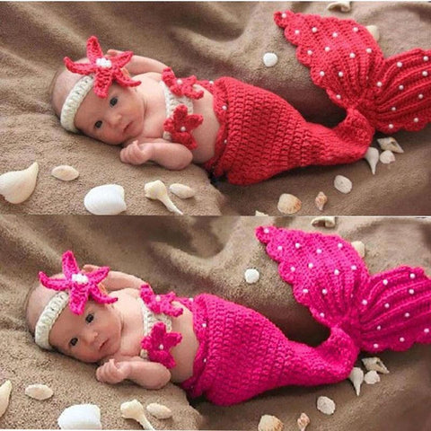 Mermaid Knitted Photography Costume