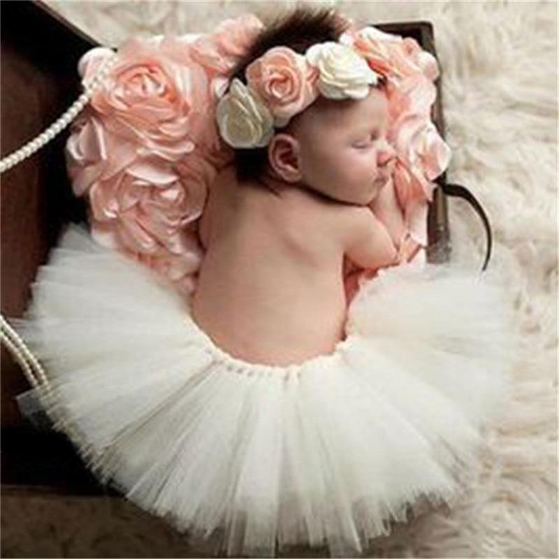 Costume - Newborn Photography Floral Headband + Skit Tutu