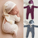 Newborn Photography Suit Romper Hat Set