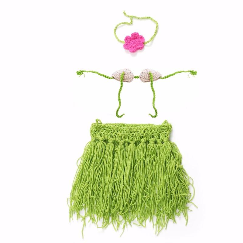 Newborn Princess Grass Skirt Flower Headband Knitted Photography Costu –  Elite Outlet Store