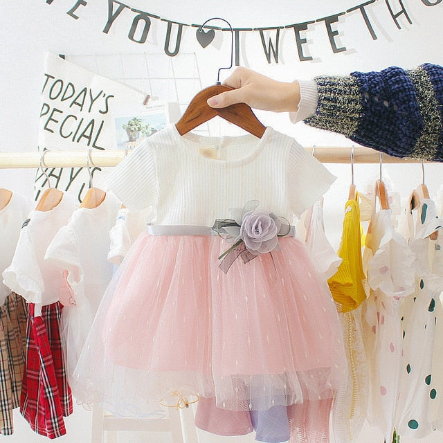 Dress - Baby Girl Flower Dresses 0-24M
