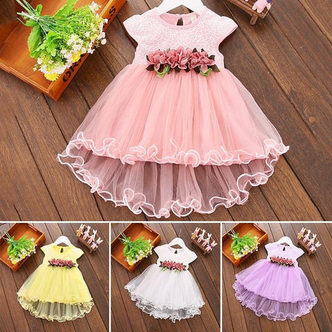Cute Princess Tulle Flower Dresses 0-24M